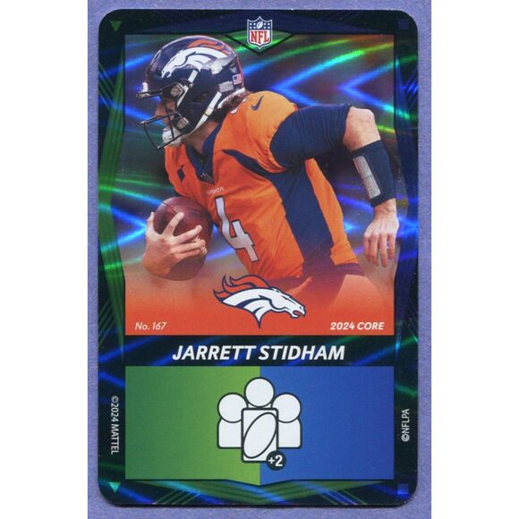 2024 Uno Elite Football Card Dual Color Blue/Green Foil #167 Jarrett Stidham - Picture 1 of 1